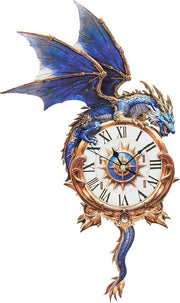 3D Wooden Blue Dragon Puzzle Clock DIY Kit for Home Decor 242x69x418mm
