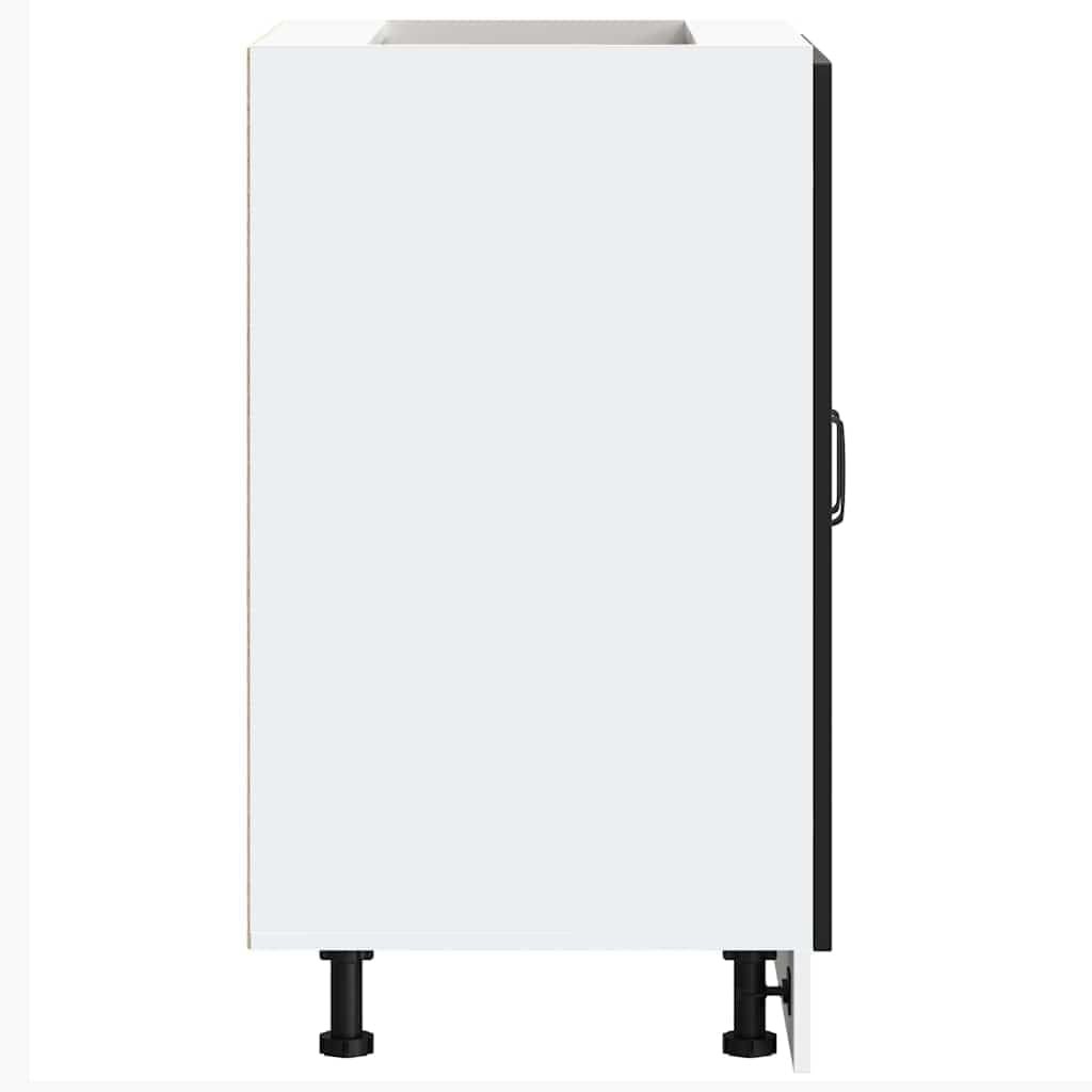 Modern Black Bathroom Vanity Cabinet 60cm Under Sink Storage Unit with Doors