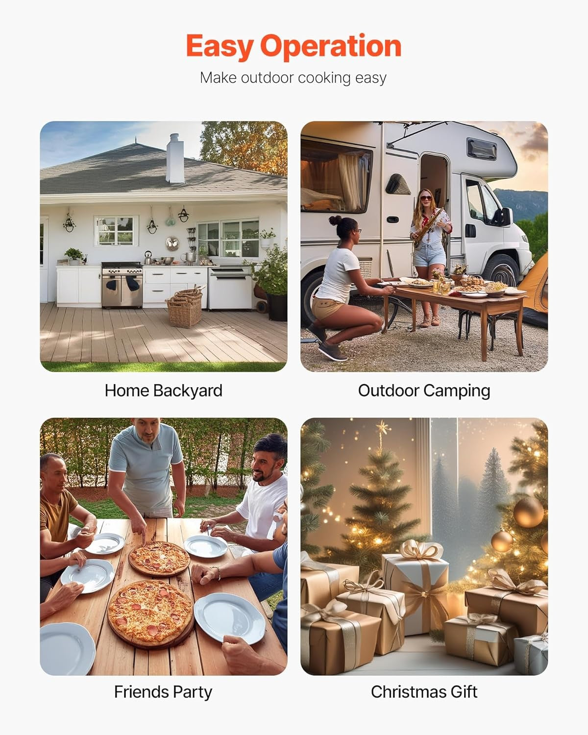 12" Outdoor Wood Fired Pizza Oven | Portable Pellet Grill w/ Stone, Shovel & Bag