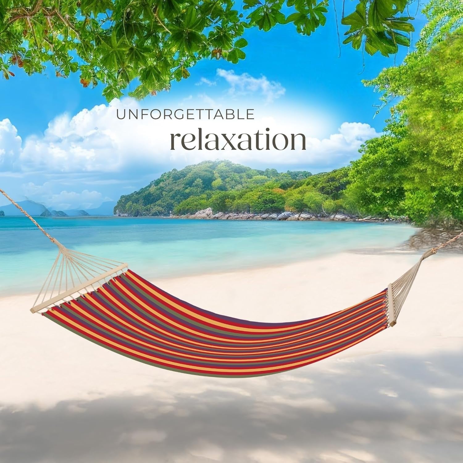 2-Person Striped Garden Hammock with Pillows Cotton-Poly 240kg Load
