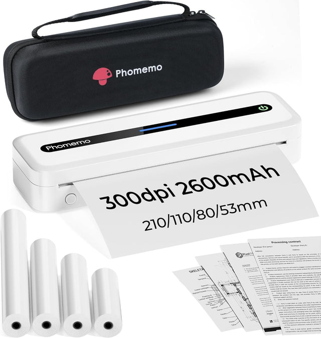 A4 Portable Thermal Printer 300DPI Bluetooth 2600mAh