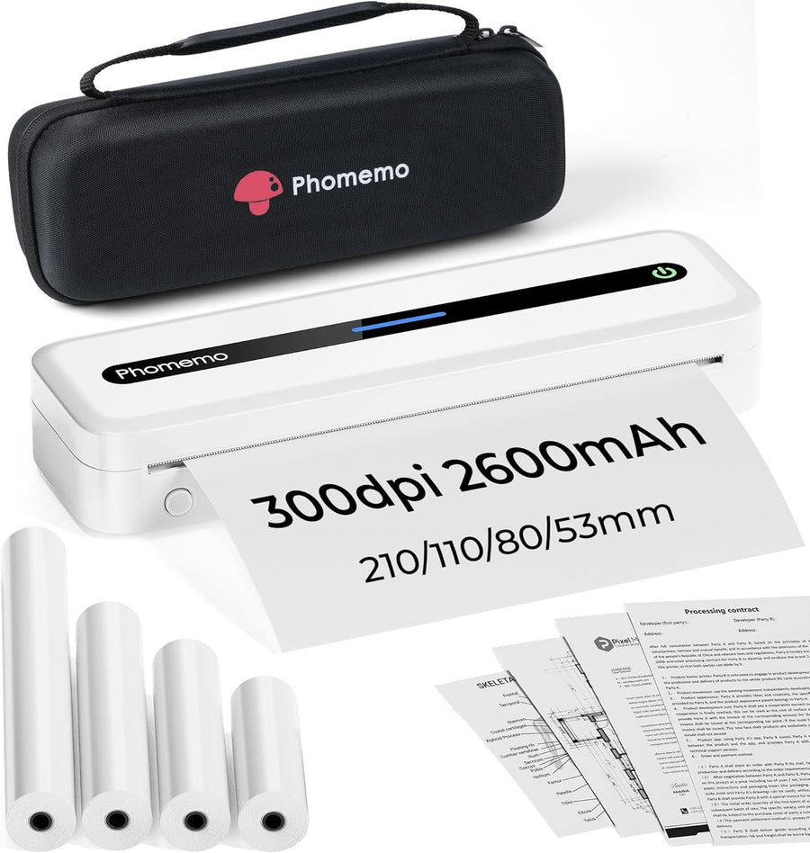 A4 Portable Thermal Printer 300DPI Bluetooth 2600mAh