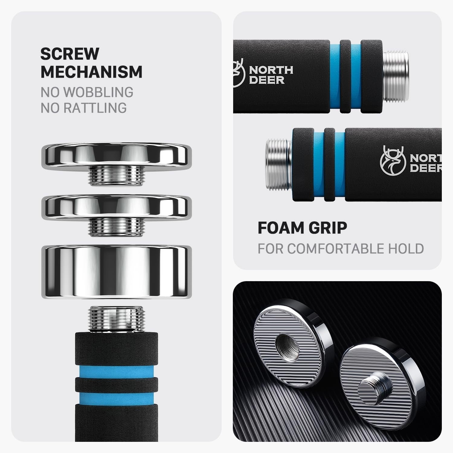 Steel Adjustable Dumbbell Compact Chrome Foam Grip Home Gym Weights