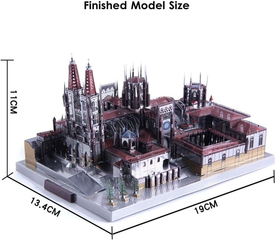 3D Metal Puzzle Cathedral Model, 229 Pieces, DIY Architecture Kit