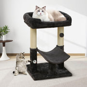 Cat Scratcher Tower with Sisal Post Plush Bed Platform Multi Level Black