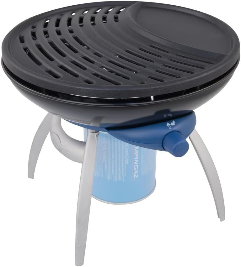 Portable Camping BBQ Gas Stove Grill with Griddle Plate & Pan Support