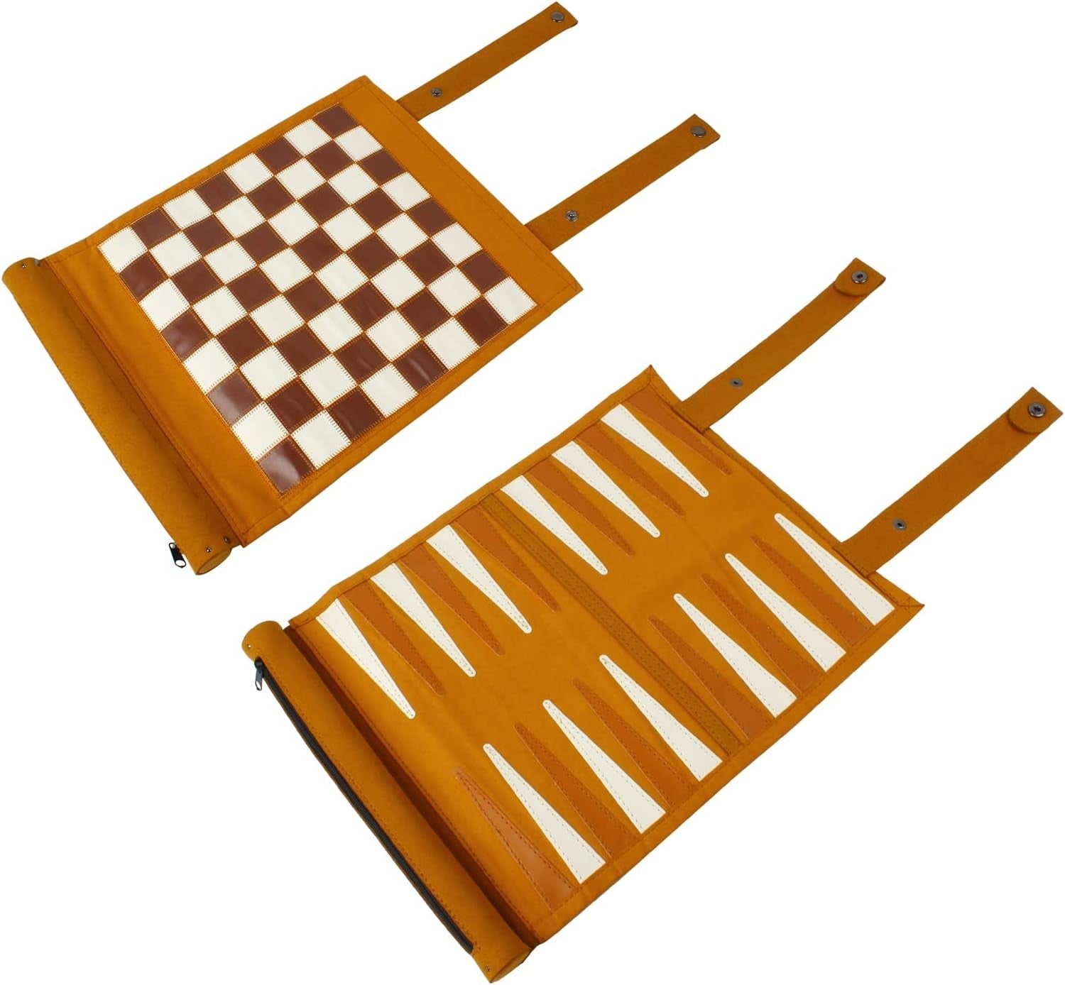 3 in 1 Rollable Chess Checkers Backgammon Set Portable Travel Board Game