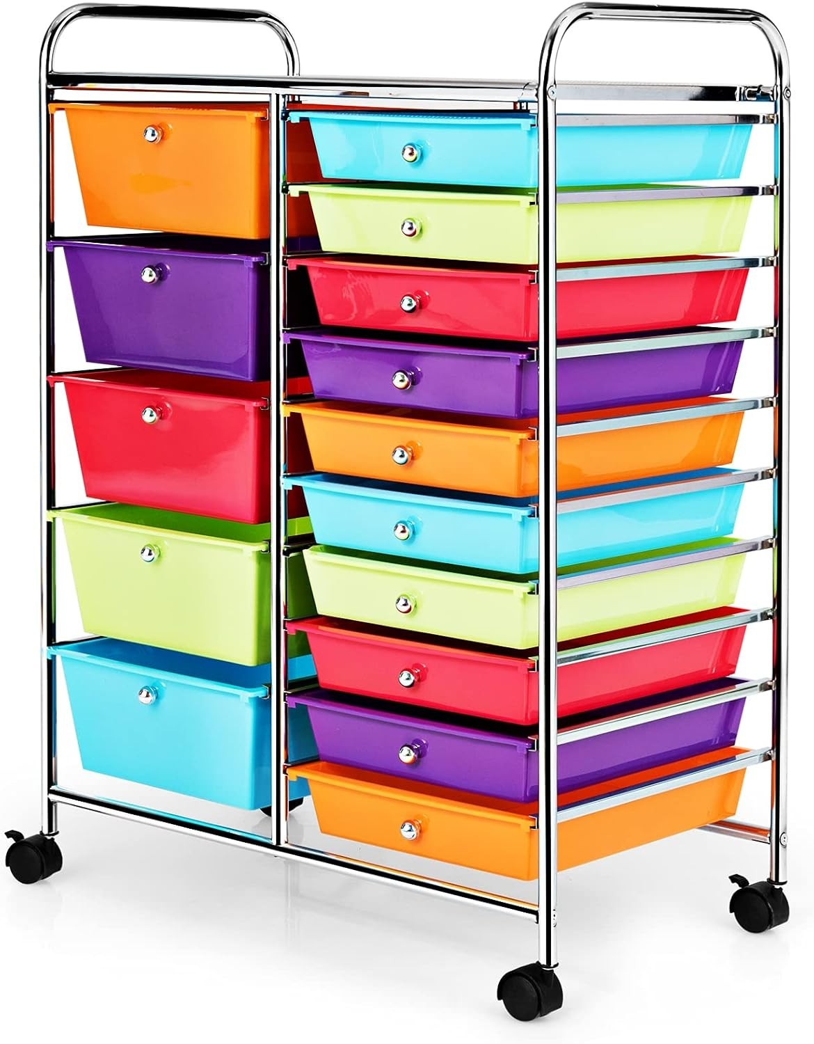 15 Drawer Mobile Storage Cabinet Rolling Craft Salon Organizer Cart