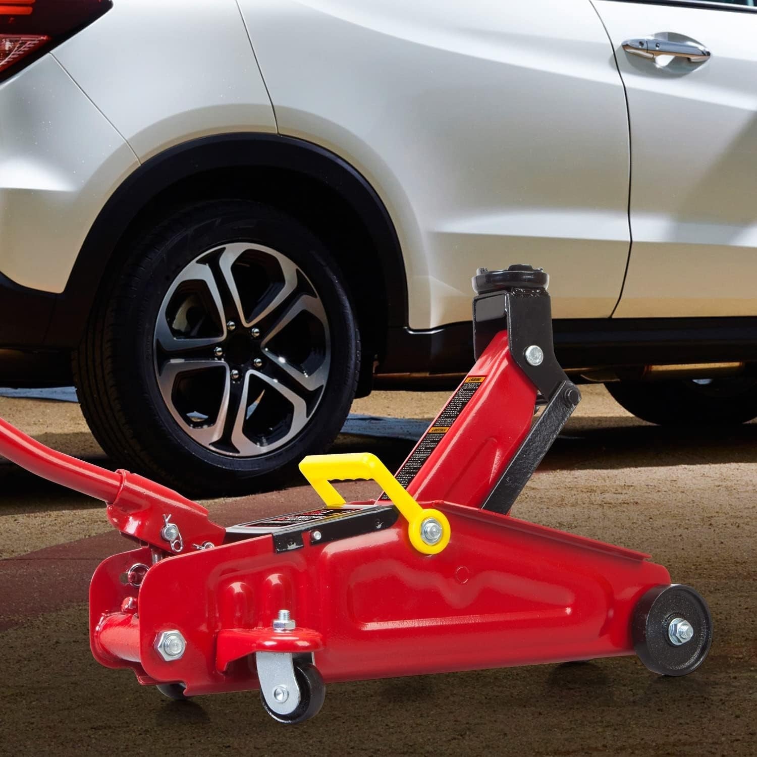 1.5 Ton Hydraulic Trolley Jack with Case 5.42–13" Lift Heavy Duty Steel Red