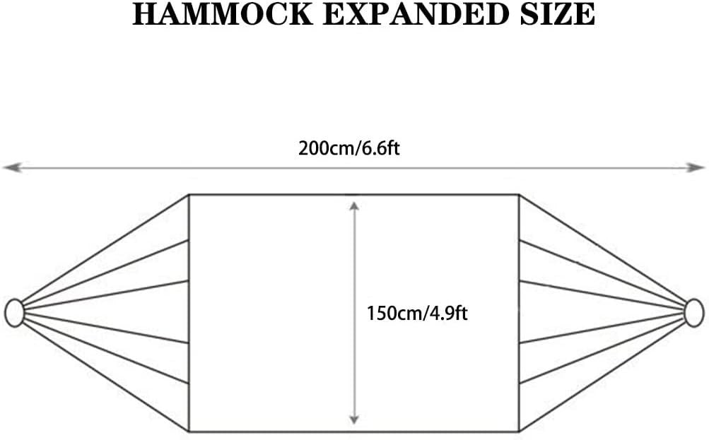 2-Person Double Canvas Hammock with Tassels, Anti-Rollover Wooden Poles
