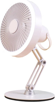Rechargeable USB Table Fan – 3-Speed Foldable Quiet Cooling w/ LED Light