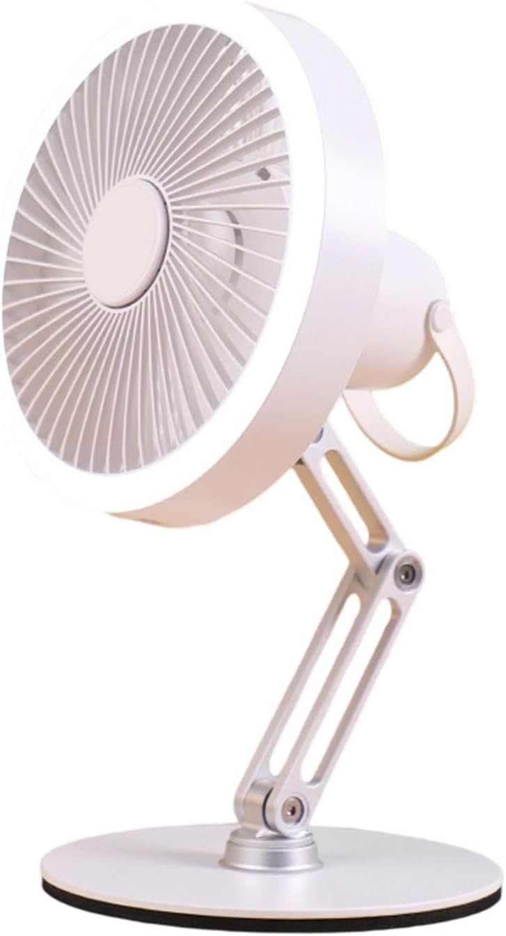 Rechargeable USB Table Fan – 3-Speed Foldable Quiet Cooling w/ LED Light