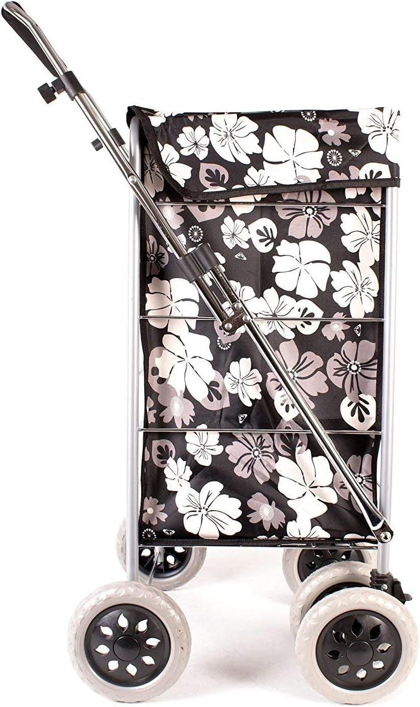 6 Wheel Swivel Shopping Trolley Large 57L Foldable Adjustable Handle