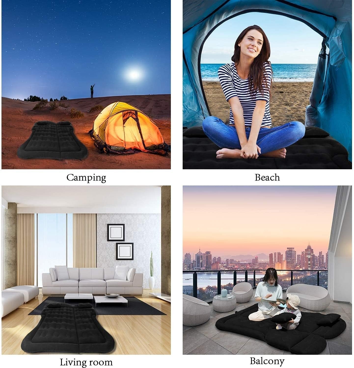 SUV Air Mattress Inflatable Car Bed w/ Electric Pump Camping Travel Pad