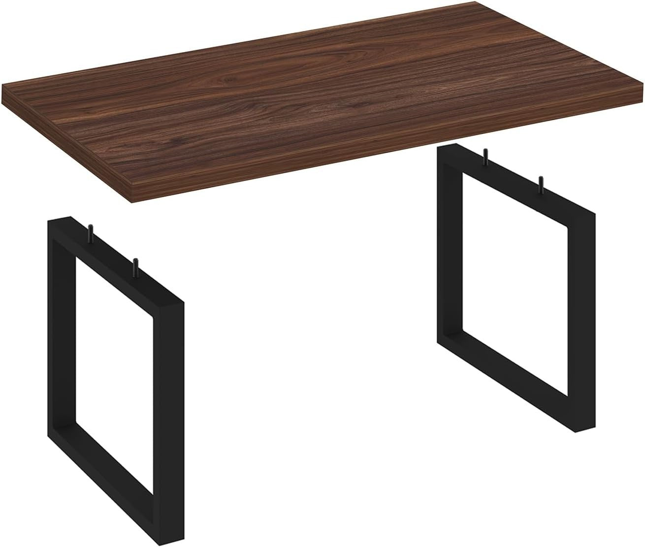 Walnut Oak Coffee Table 100x55cm Sturdy Modern Rustic Wood Metal Design