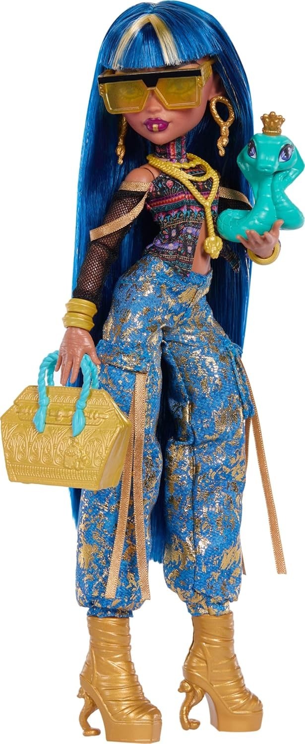 Mummy Fashion Doll Crop Top Cargo Pants Pet Snake Accessories Set