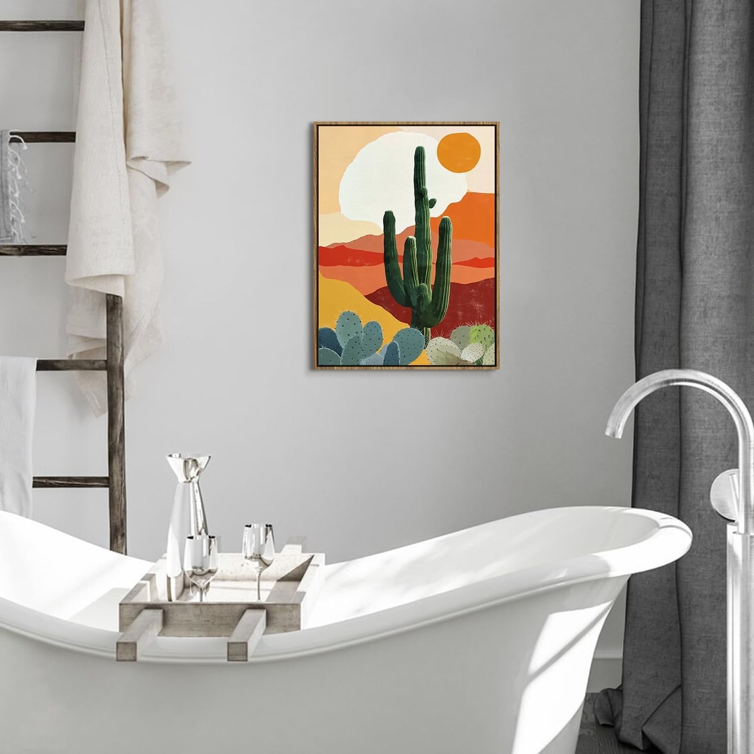 Boho Framed Wall Art 30x40cm Sunset Desert Canvas Print