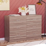 Walnut 6 Drawer Chest Bedroom Storage Unit Sliding Drawers Flatpack