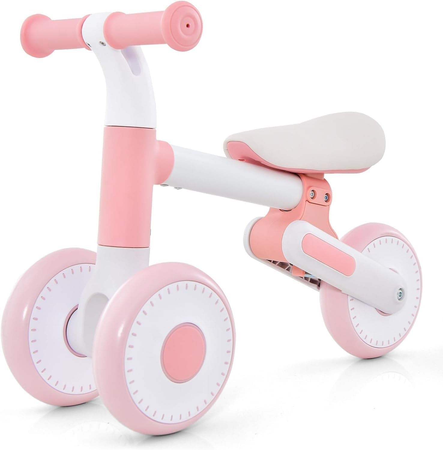 Baby Balance Bike Foldable Toddler Walker Adjustable Seat 1-3 Years Pink