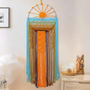 Sunset Macrame Wall Hanging Boho Tapestry 29.5x9.9in