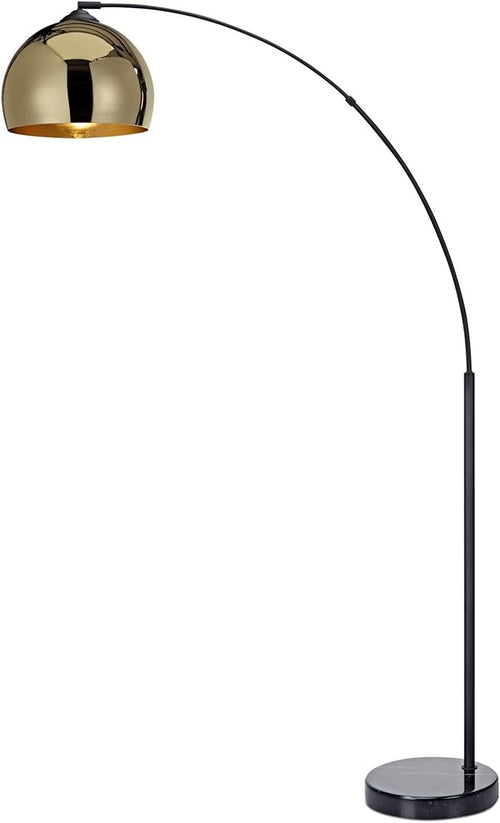 Arc Floor Lamp Gold Bell Shade Marble Base Modern Standing Light 170cm