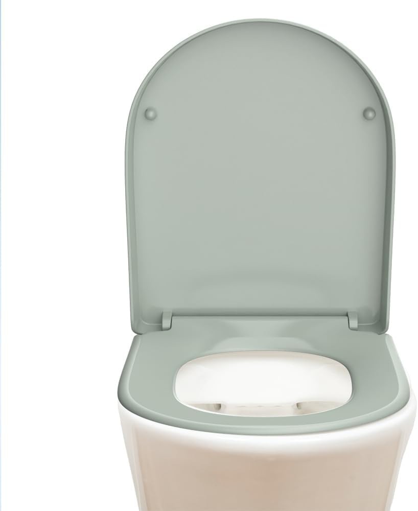 Sage D-Shaped Toilet Close Thermoplastic Quick Release Top & Bottom Fix 45x36cm