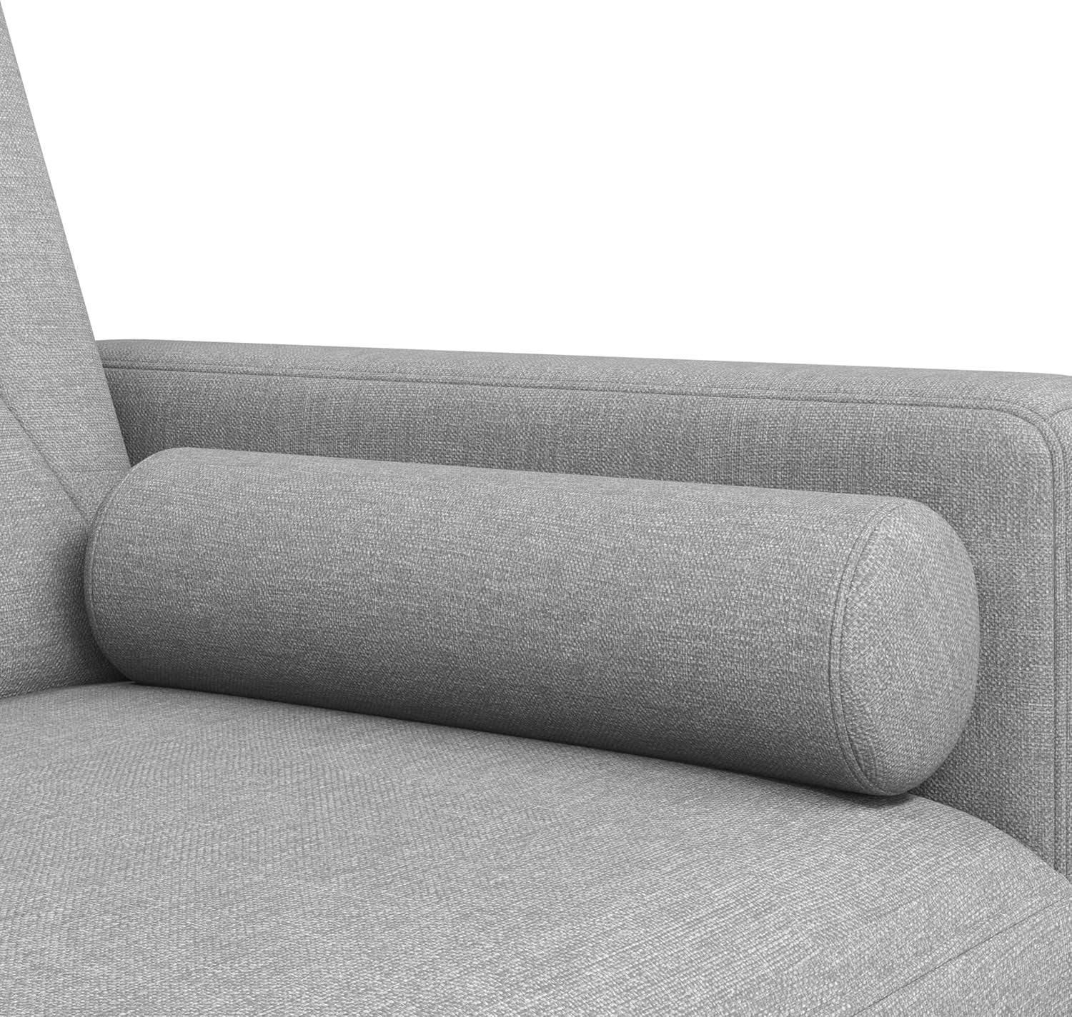 Light Grey 3 Seater Sofa Bed Click Clack Modern Couch with Pillows Small Space