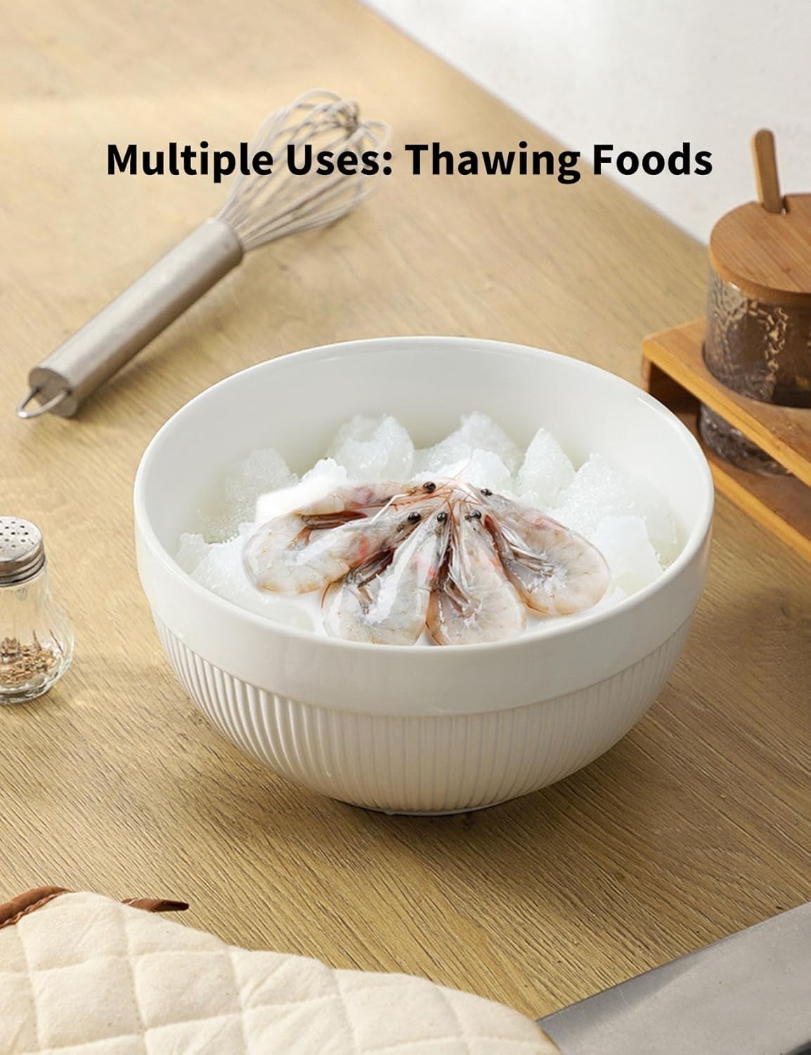 3 Pcs White Ceramic Mixing Bowls Nesting Microwave Oven Safe Set