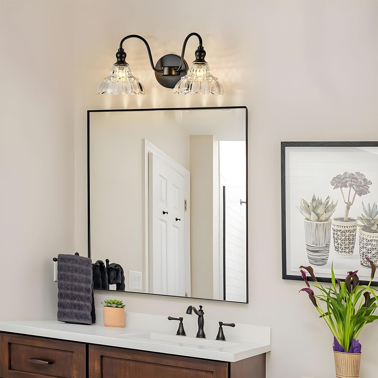 Wireless Battery Wall Sconces with Remote & Dimmable LED Bulbs – Set of 2