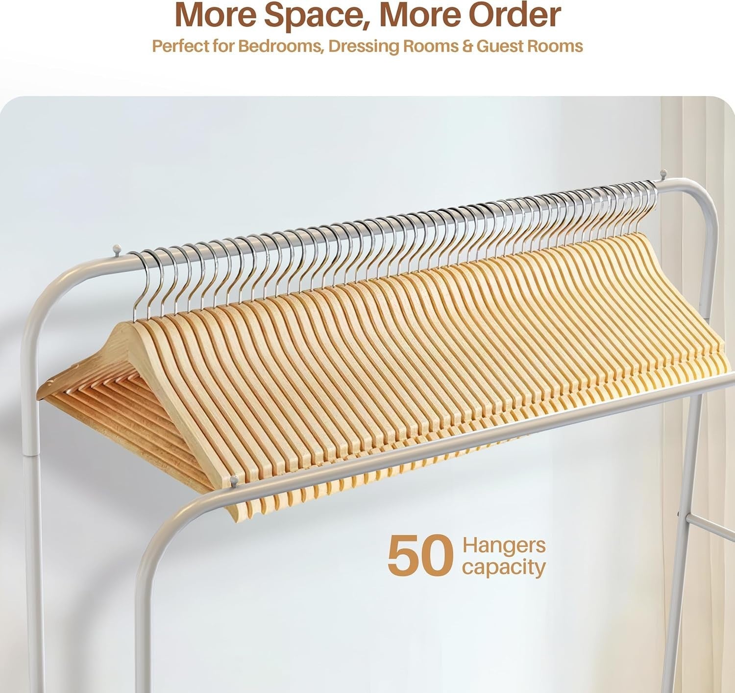 Heavy Duty Double Clothes Rail with Shoe Shelf - White