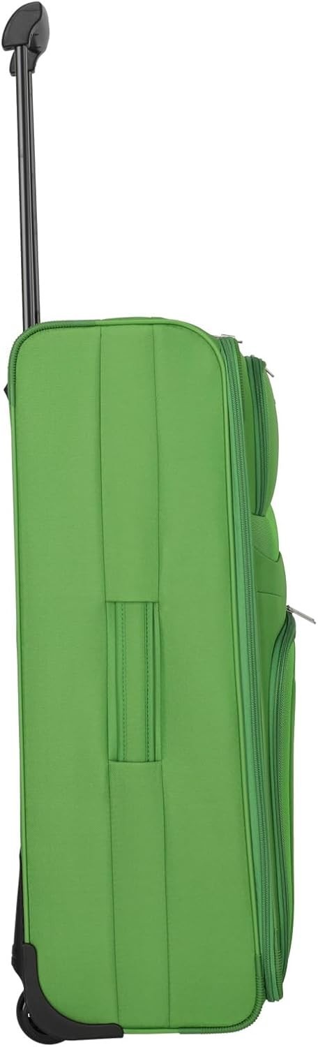 Large Soft Shell Travel Suitcase 2 Wheel Trolley 73cm 80L Green