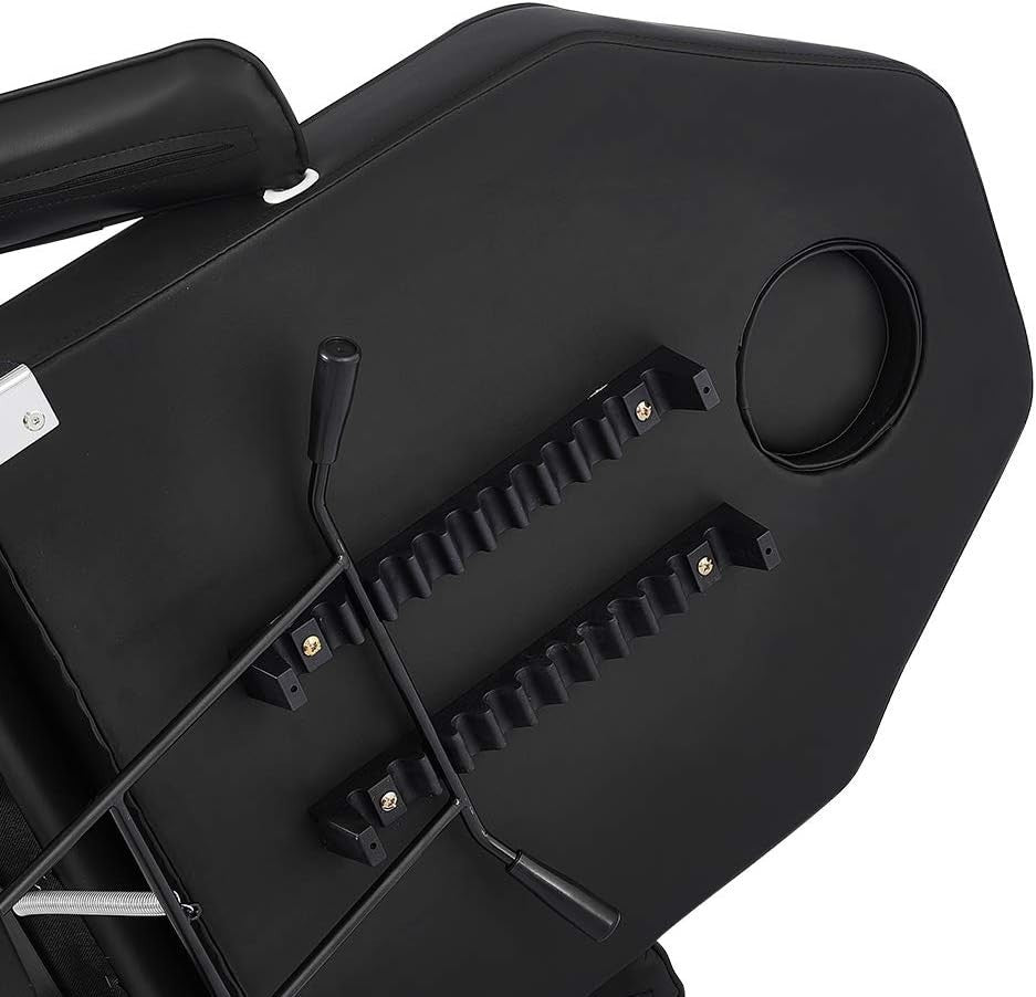 Reclining Beauty Bed Massage Table Adjustable Salon Spa Tattoo Chair Set Black