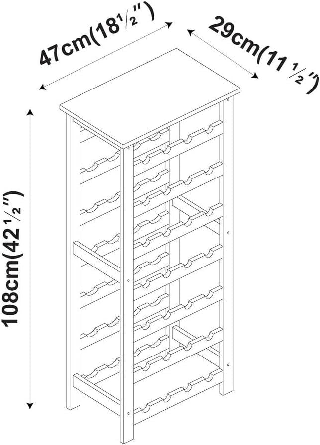 7 Tier Wine Rack Grey 28 Bottle Freestanding Storage Stand Modern Home Bar Shelf