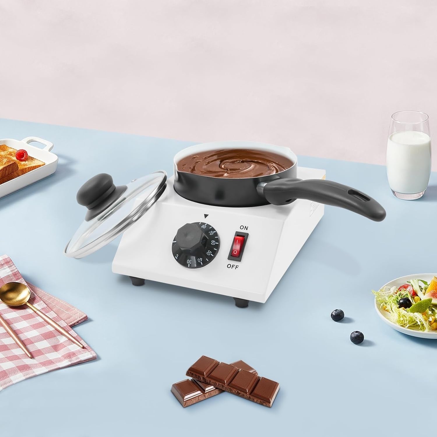 Electric Chocolate Melting Pot 1kg Tempering Machine Fondue Warmer