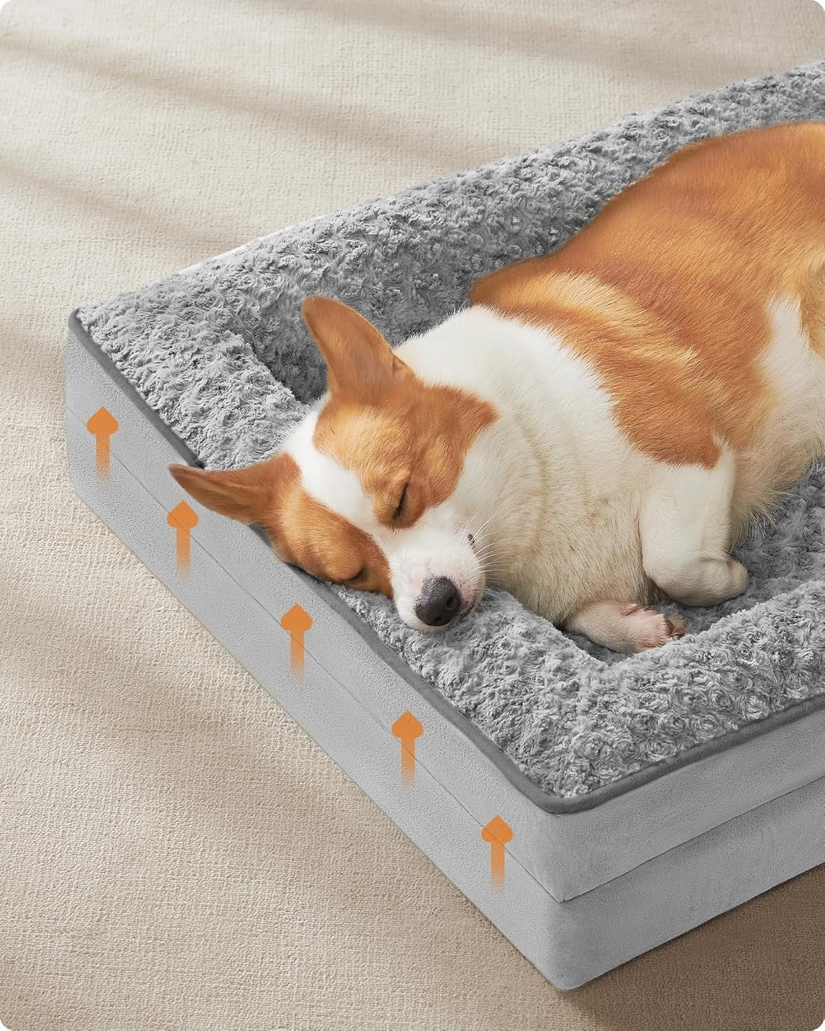 Large Orthopedic Dog Sofa Bed 91x68cm Memory Foam Grey