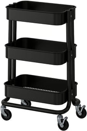 3 Tier Metal Trolley Cart on Wheels Kitchen Bathroom Storage