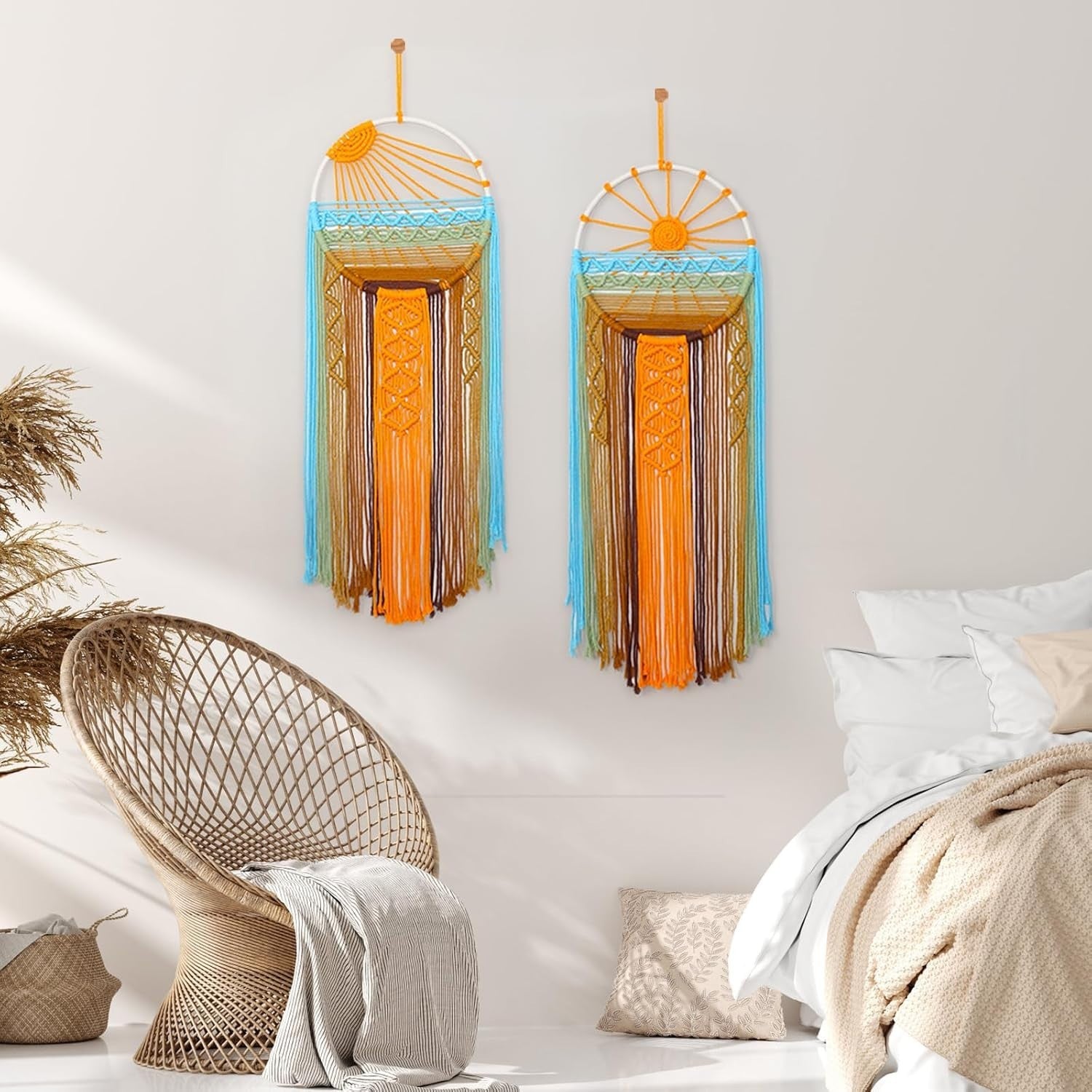 3PCS Sunset Macrame Wall Hanging Boho Tapestry Set