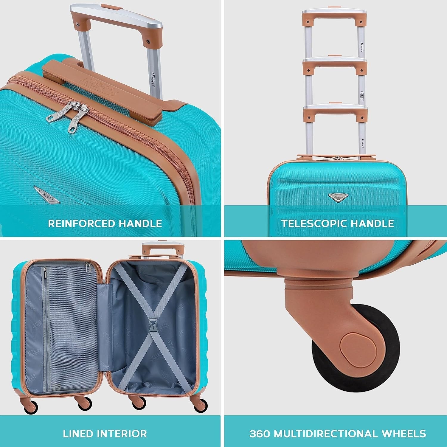 25” Medium ABS Check In Suitcase Lightweight 4 Wheel Hard Case