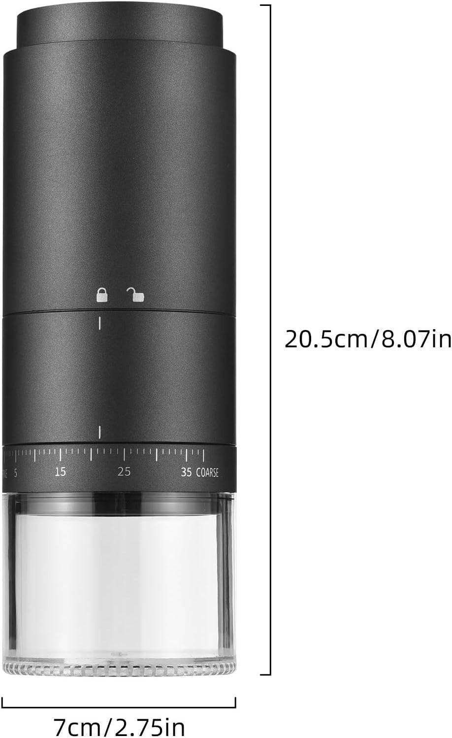 Electric Coffee Bean Grinder 38-Setting Burr Grinder USB Rechargeable Portable