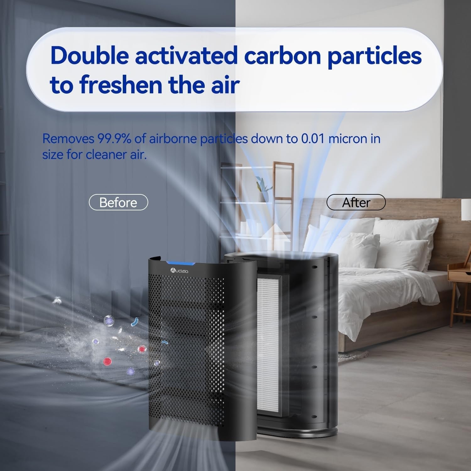Large Room HEPA14 Air Purifier Auto Smoke Dust Odor 200m2 Silent