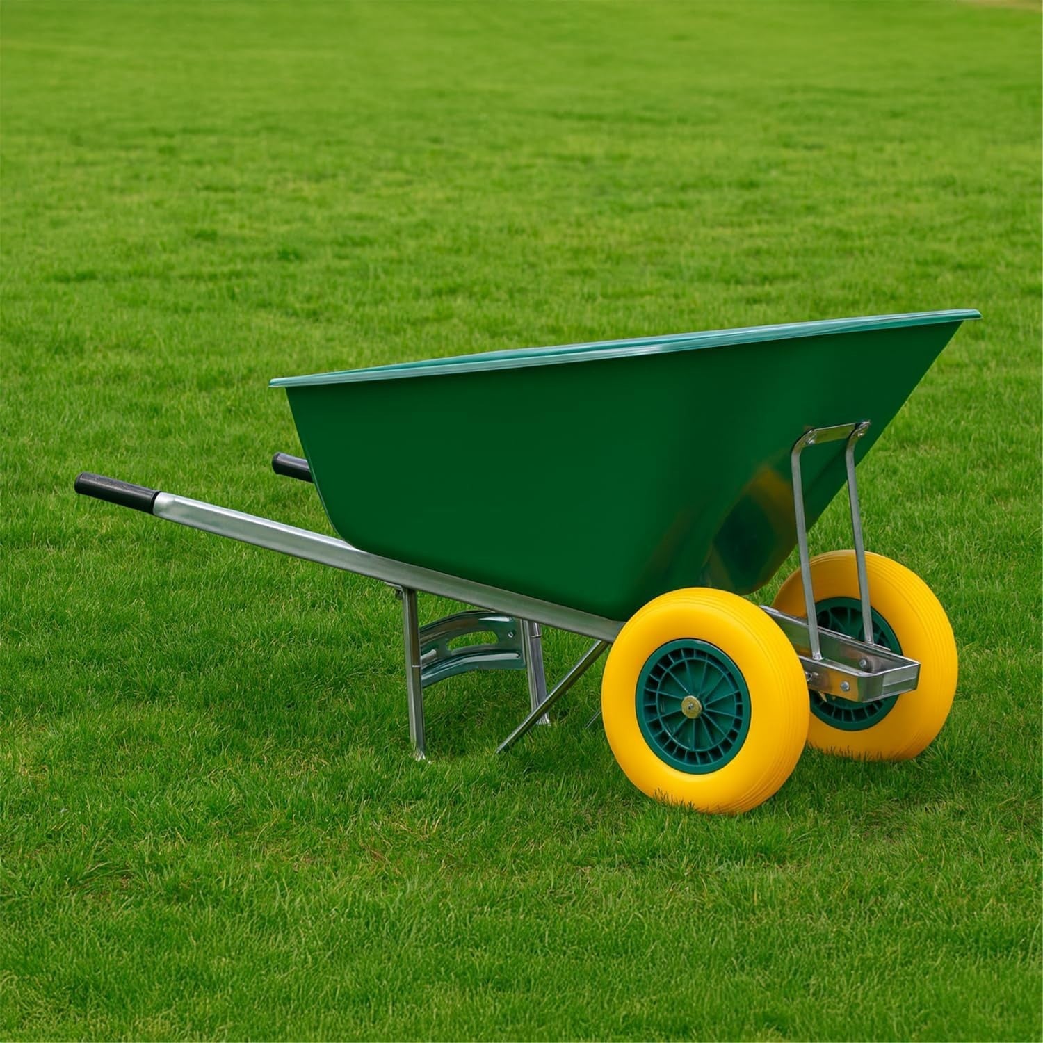 200L 2-Wheel Garden Wheelbarrow Green XL Heavy Duty Barrow with 150kg Load