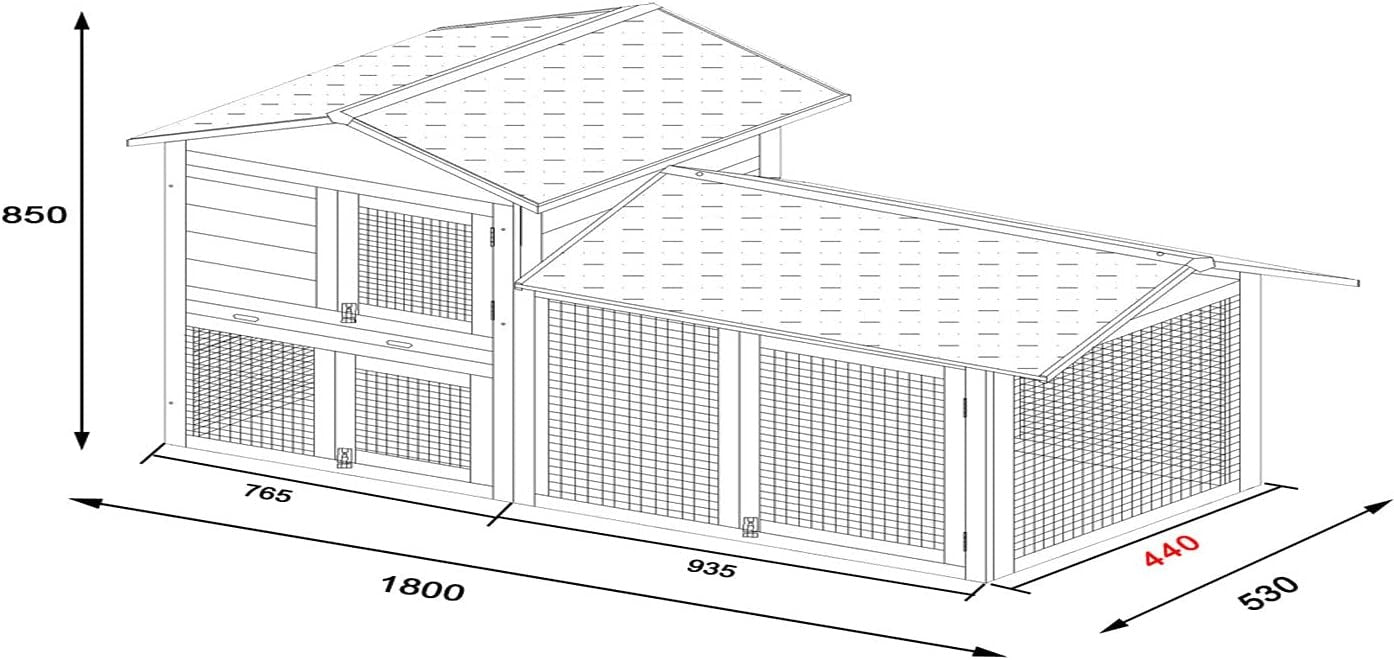 Large Rabbit Hutch XL Outdoor Wooden Run 2 Tier with Night Shelter