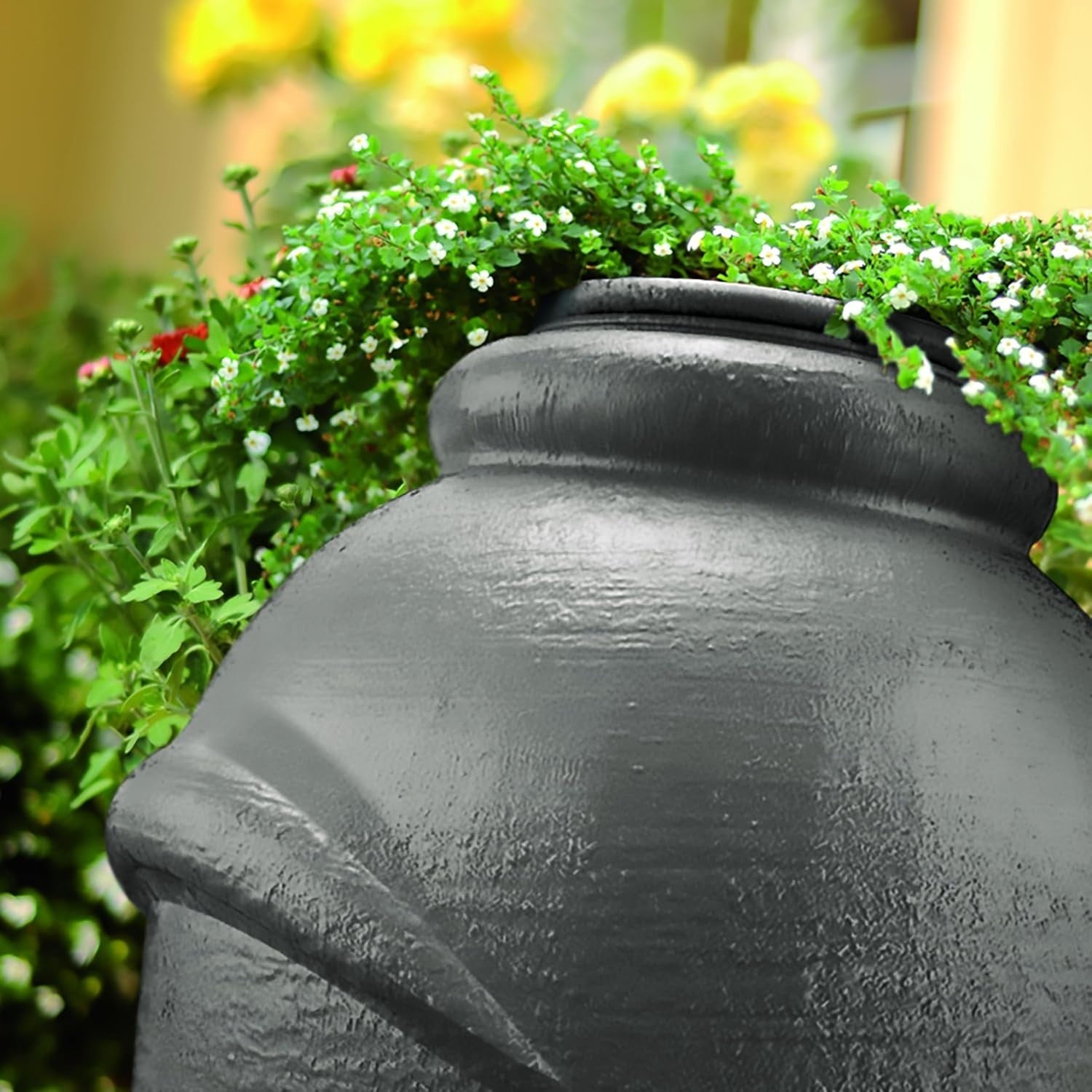 360L Grey Garden Water Butt with Tap & Complete Connection Kit