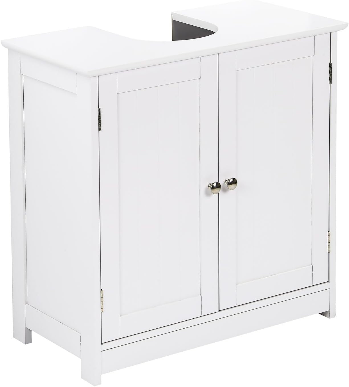 White Under Sink Bathroom Cabinet 2 Door Storage Cupboard 60x30x60cm