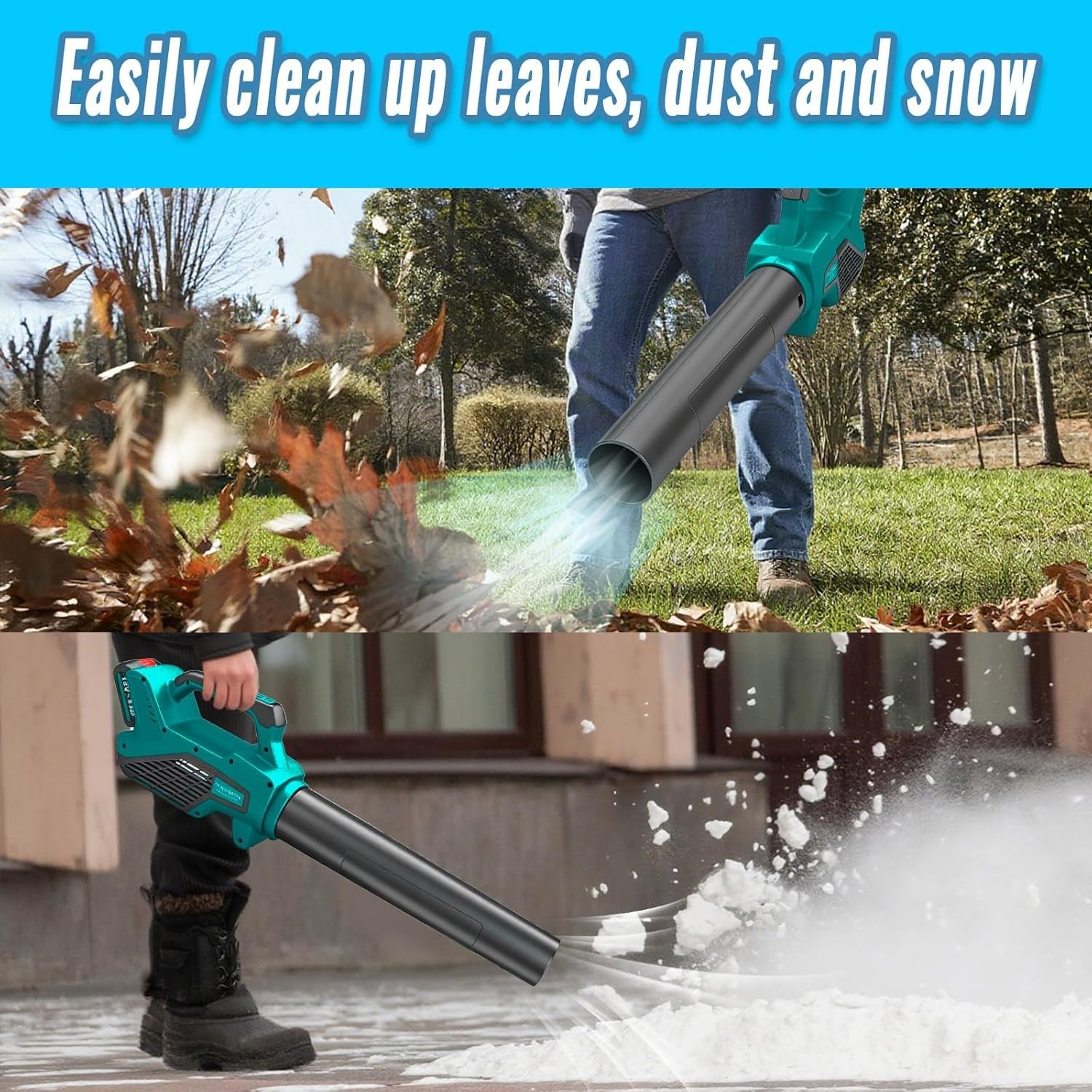 Cordless Leaf Blower 18V 150MPH 130CFM Lightweight Garden Lawn Cleaner