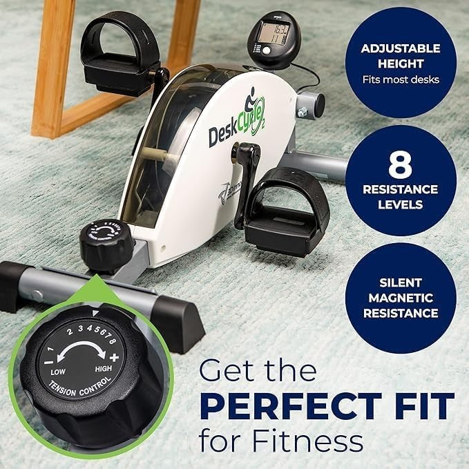 Height Adjustable Under Desk Pedal Bike Magnetic Resistance Quiet