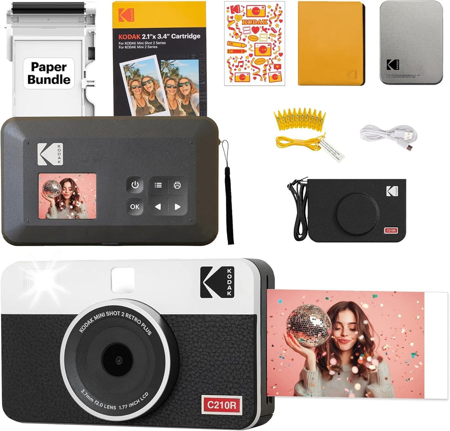 2 in 1 Instant Camera Photo Printer Bundle Bluetooth 68 Sheets