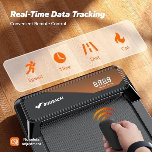 MERACH Walking Pad 9% Incline, 2.5HP Quiet Under-Desk Treadmill Compact Home