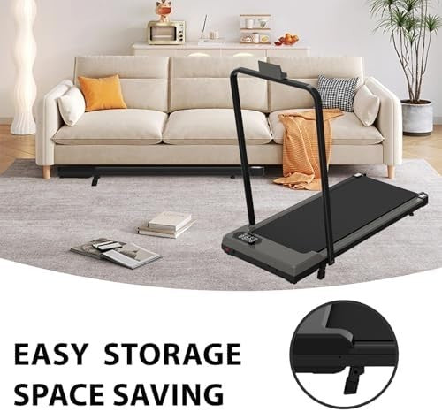 Portable Under Desk Treadmill 4% Incline 2.5HP Quiet Home Office Pad