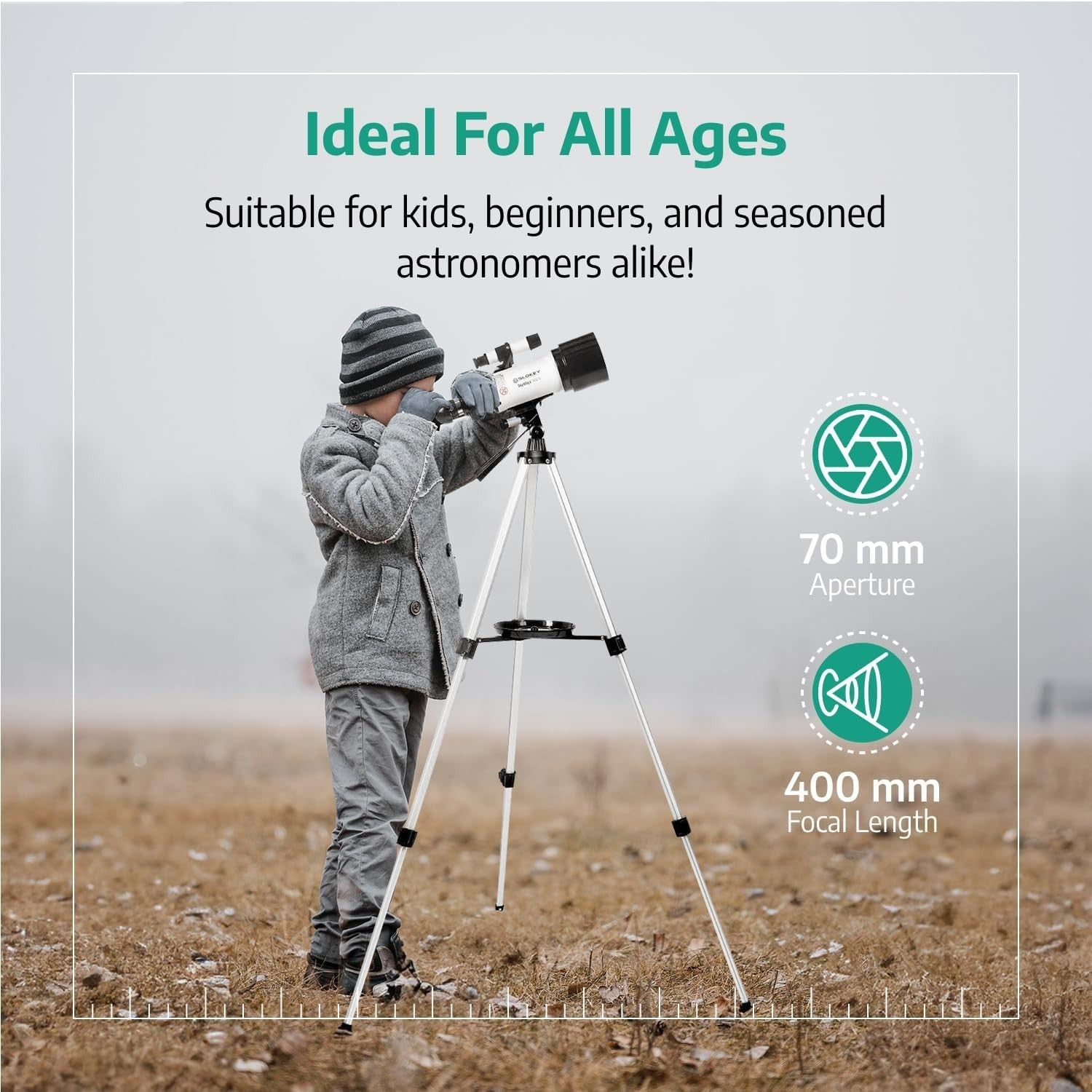 Black 16x-120x Telescope for Kids & Adults Moon, Planets, Stargazing